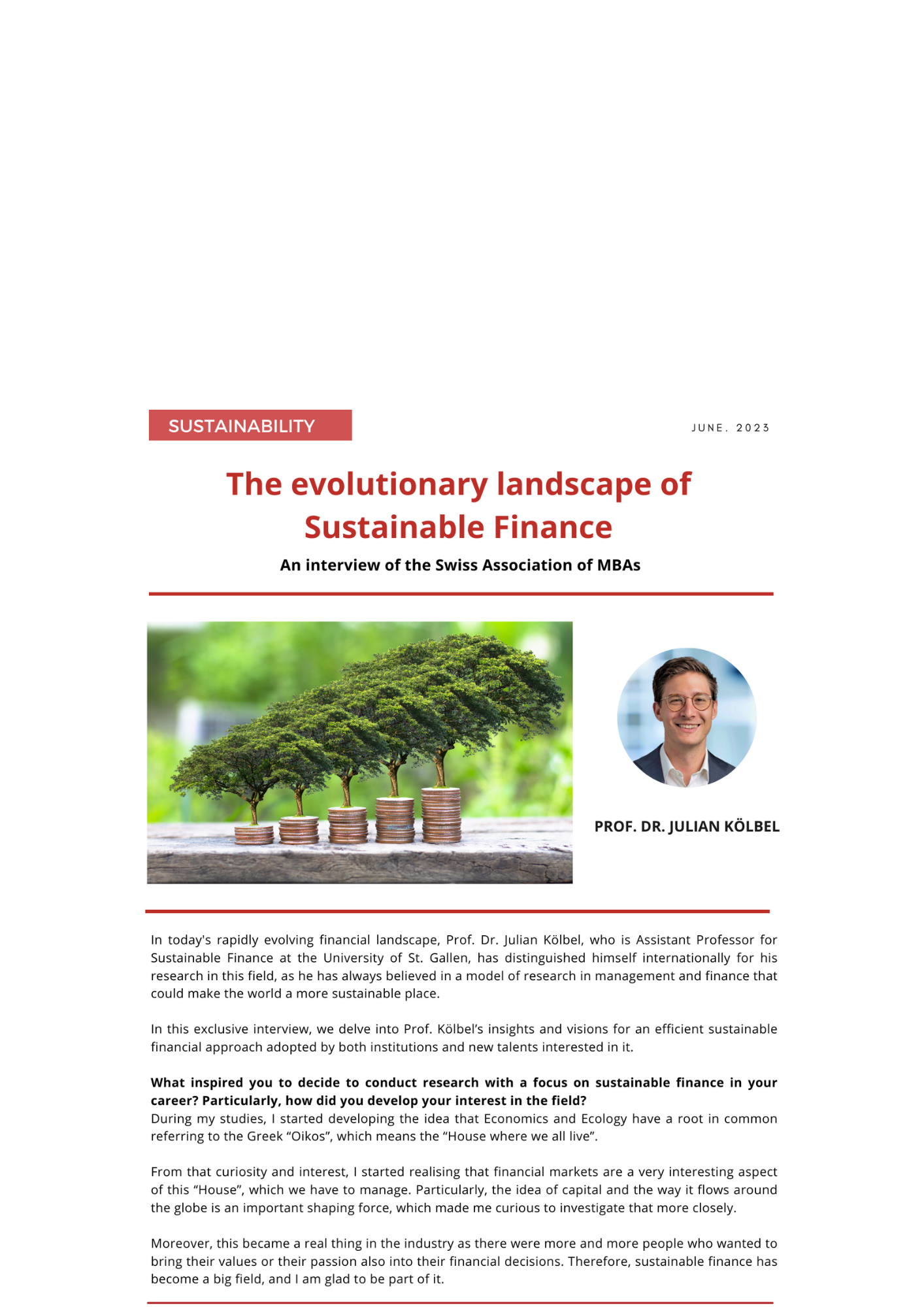 The evolutionary landscape of Sustainable Finance