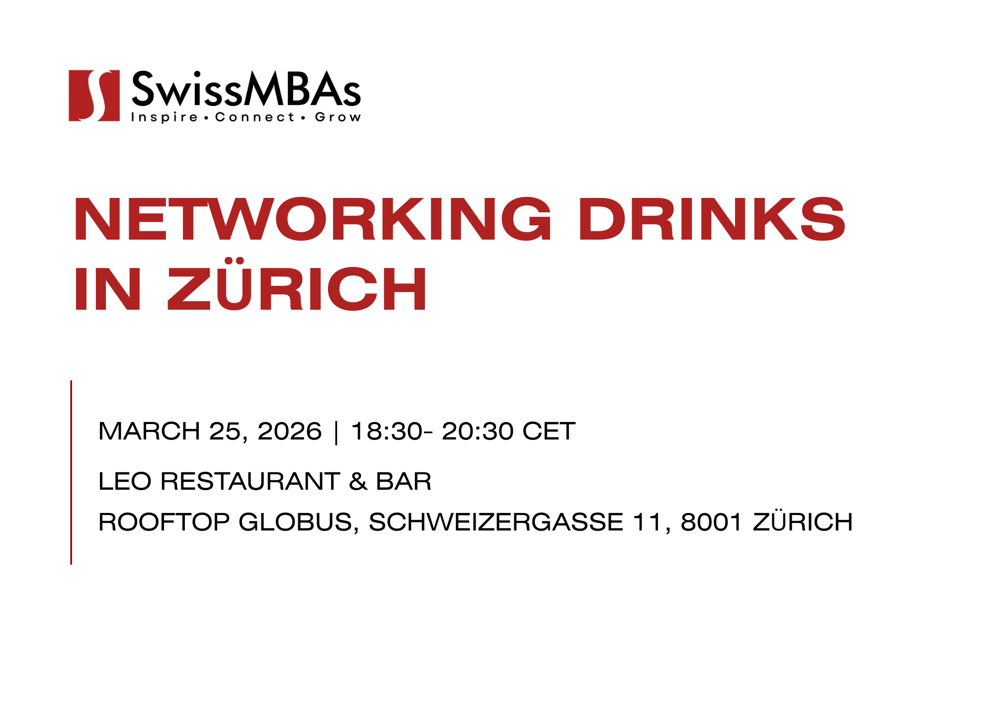 Networking Drinks in Zürich 2026