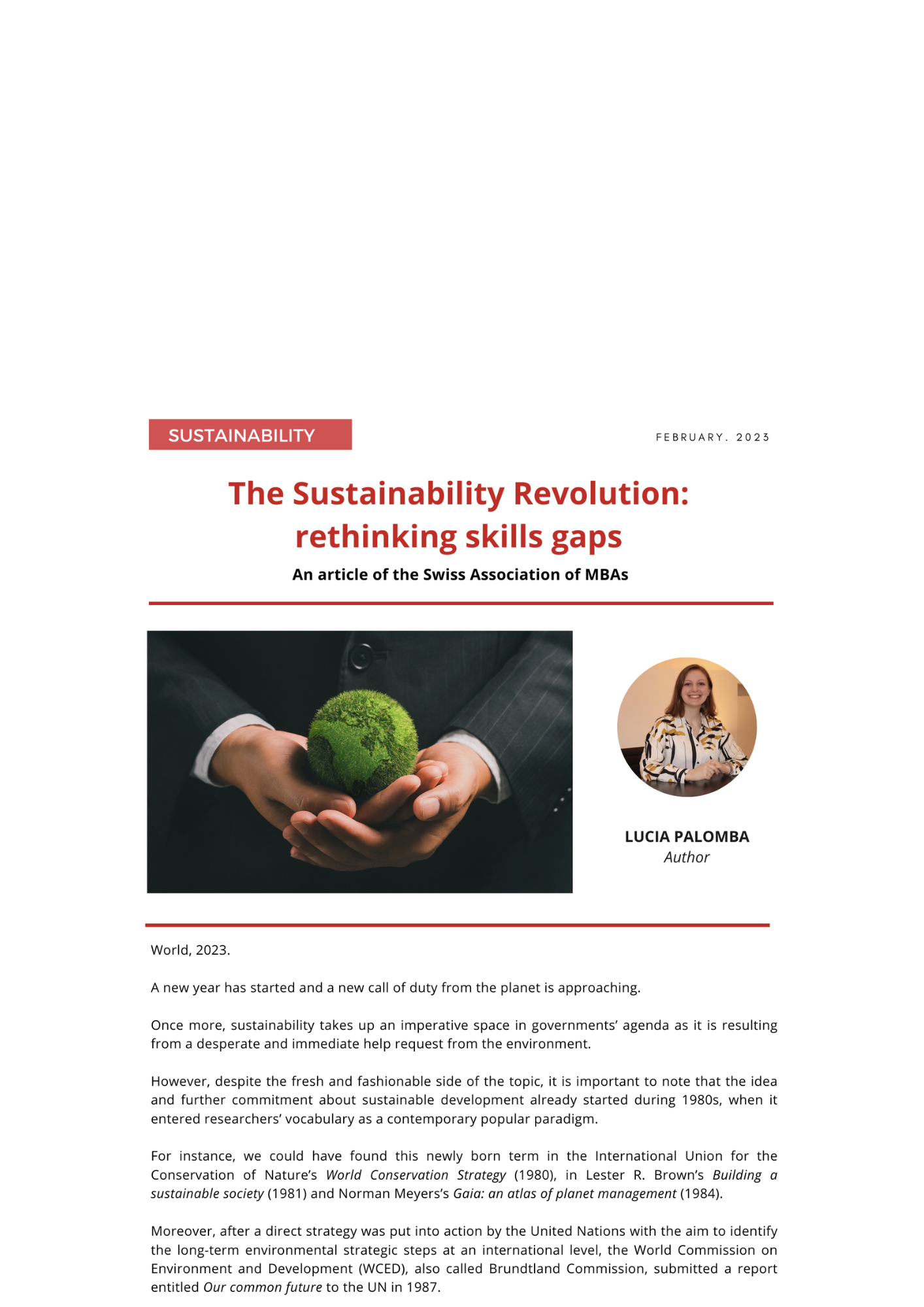 The Sustainability Revolution: rethinking skills gaps